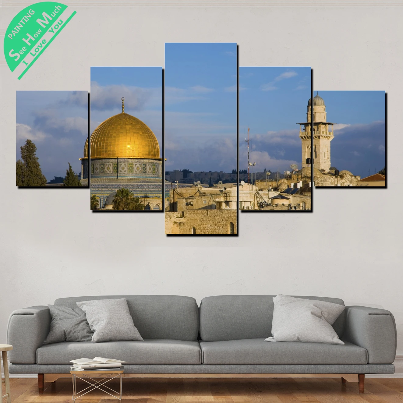 5 Шт. Иерусалим Картины Wall Art Холст Плакат и Печать Холст Картины Декоративная Картина Холст