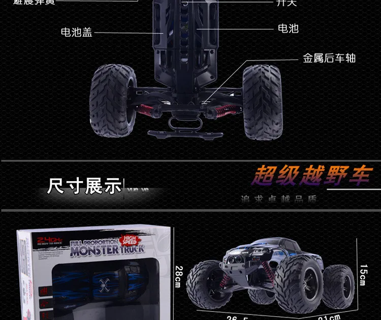 

Hot Sale RC Car 9115 2.4G 1:12 1/12 Scale Car Supersonic Monster Truck Off-Road Vehicle Buggy Electronic Toy