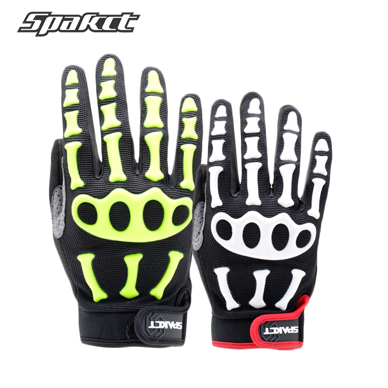 

Spakct Bicycle Bike Gloves Cyclist Mountain Bike Long Suspension Skeleton Breathable Bike Gloves Washable Full Finger Gloves Men