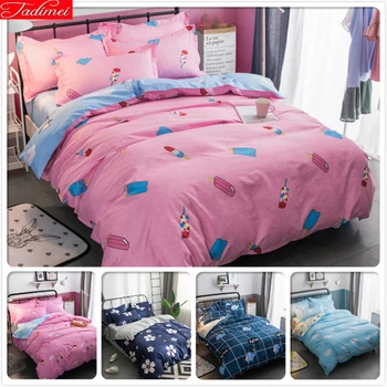 

4/5/6/7 feet 3/4 pcs bedding set 150x200 180x220 200x230 220x240 Bed Linen Single Twin Full Queen King Size Duvet Cover Bedlinen
