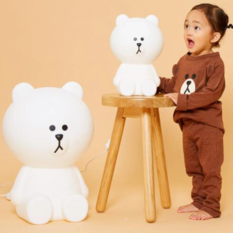 Новинка 30 см коричневый Медведь ночник Cony Line friend ночник для маленьких детей Рождественский подарок затемняемый Светодиодный
