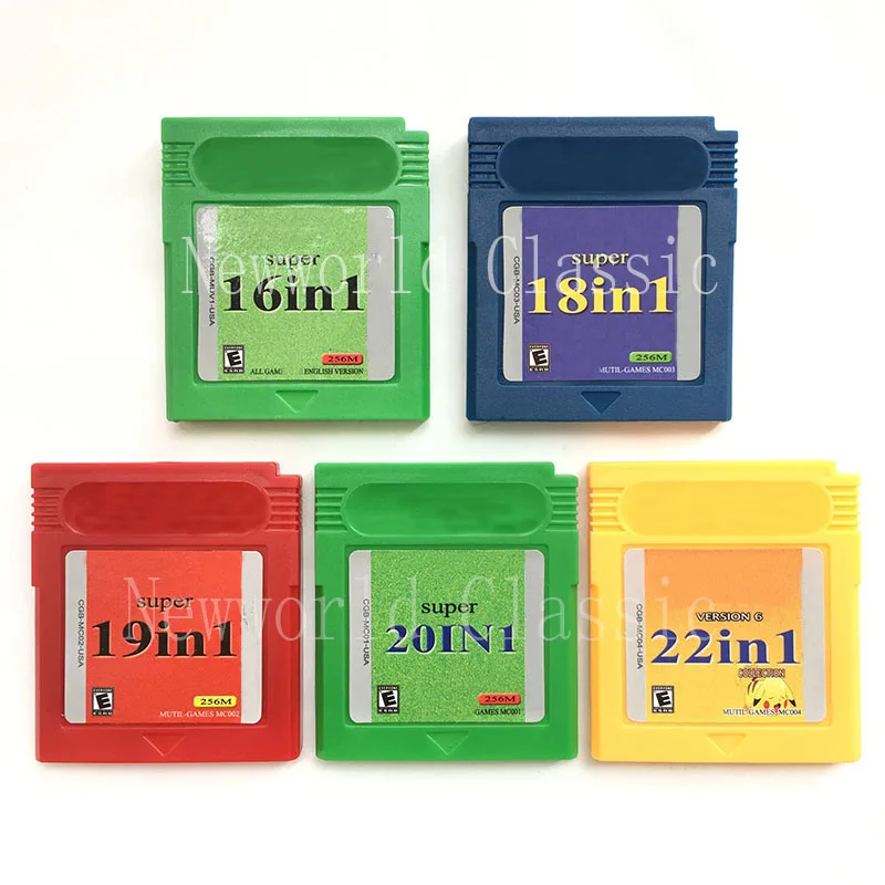 

Super All 16 18 19 20 22 in 1 English Language for 16 Bit Video Game Compilation Cartridge Card Handheld Console