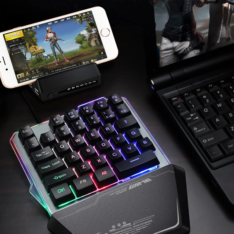 Gaming Keyboard Mechanical One-Handed Keyboard For PUBG LOL Mobile Game Left Hand Small Keyboard Dr