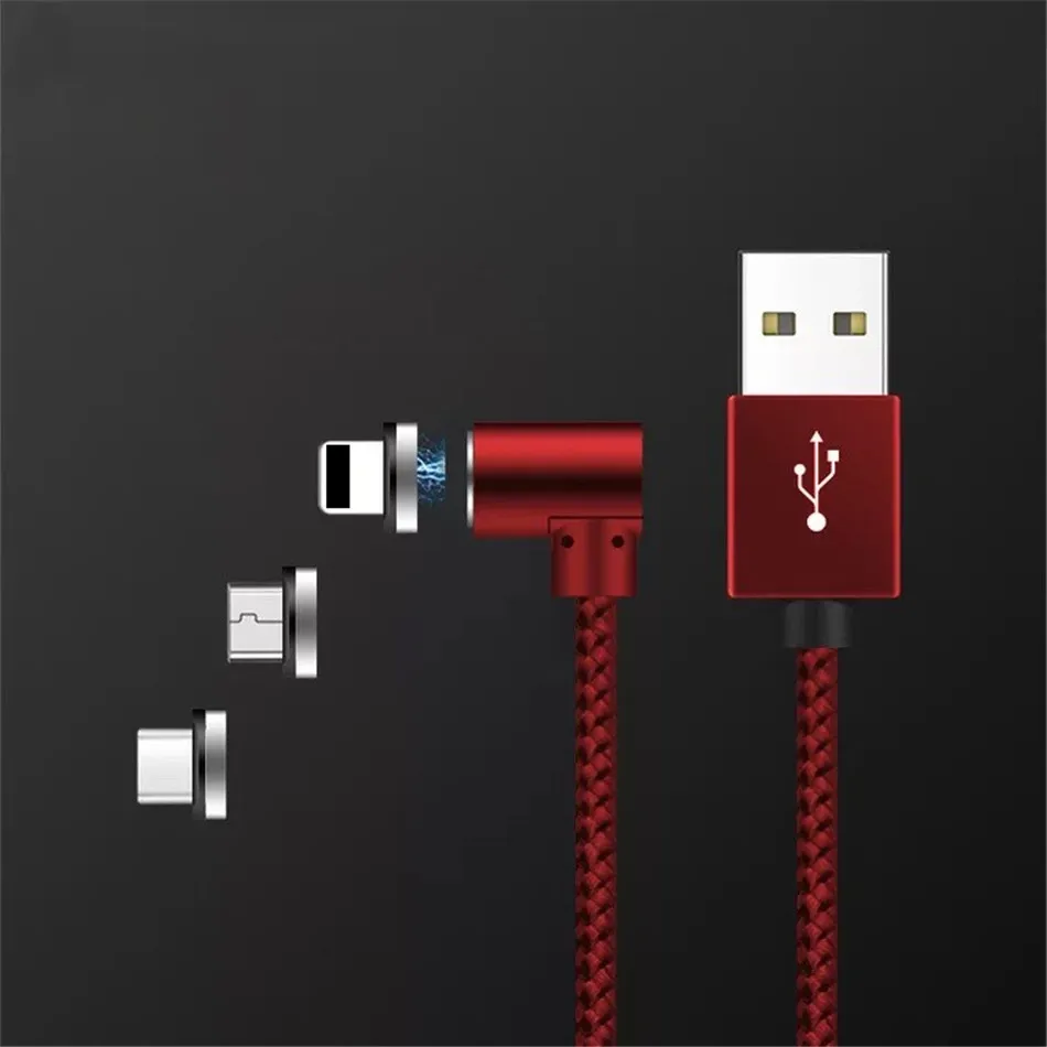 NOHON Elbow Magnetic Fast Charge Cable Lighting Micro USB Type C For iPhone X 7 8 Samsung Universal Phone Magnet Charging Cables (9)