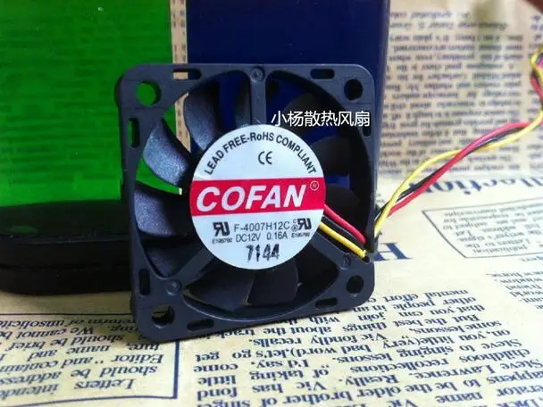 

F-4007H12C 12V 4 cm 0.16A 3 wire small chassis cooling fan