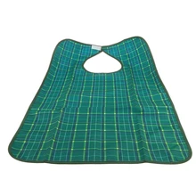 Waterproof Adult Bib Protector Disability Aid Clothes Apron Washable with Pocket Grid Style
