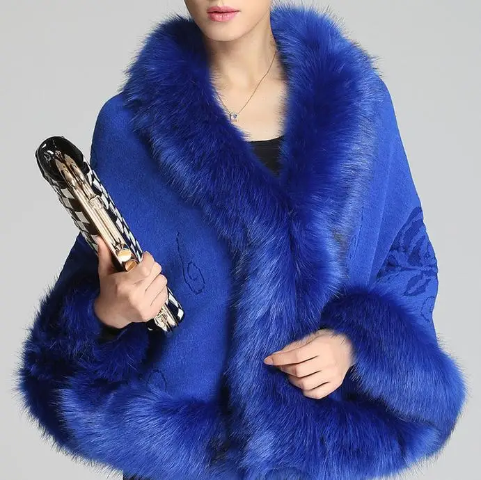 Пальто из искусственного меха Меховой жилет зимнее Новое поступление короткое дизайнерское Женское пальто - Цвет: Синий