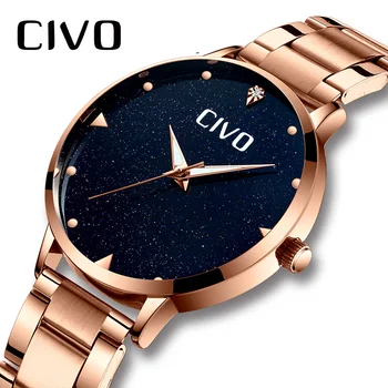 

CIVO Rose Gold Watch Women Watches Ladies Creative Clock Stainless Steel Women's Bracelet Watches Relogio Feminino Montre Femme