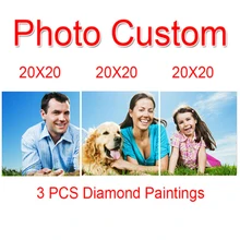 3 шт. eigen foto Алмазная картина фото на заказ 5D DIY полный квадратный/круглый кулон для картинки со стразами Вышивка мозаикой из стразов