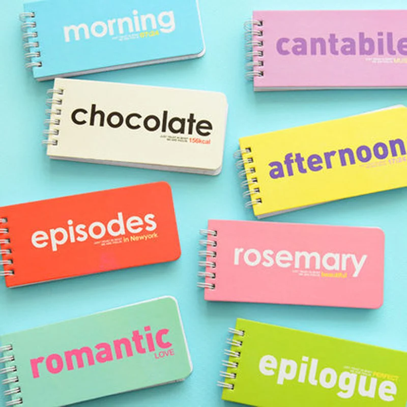 

2pcs/lot 14.2*6.5*1cm 80sheets Candy Color Note Book Letter Solid Color English Pocket Carry Notebook Blank Word Book Note