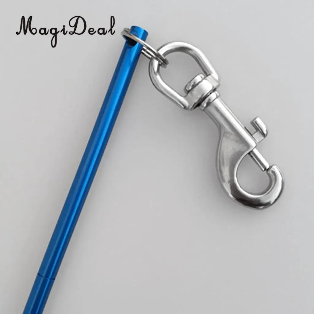 MagiDeal Aluminum Alloy 13.4'' Scuba Diving Lobster Stick Pointer/Tank Banger With Attachment Clip 316 Stainless Steel Bolt Snap