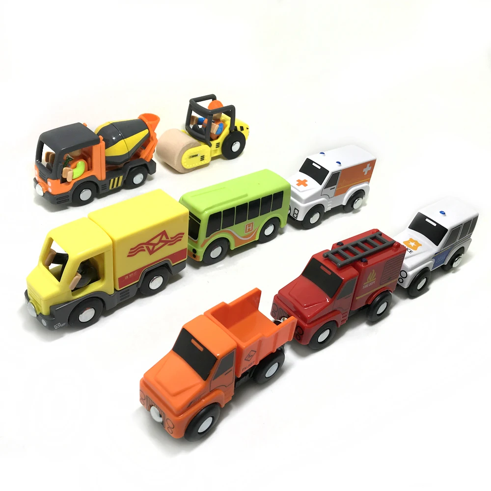 Magnetic Car Toy Function Train Track Scene Car Truck Accessories Compatible With Wooden Track Children's Educational Toys W09 - Image 6