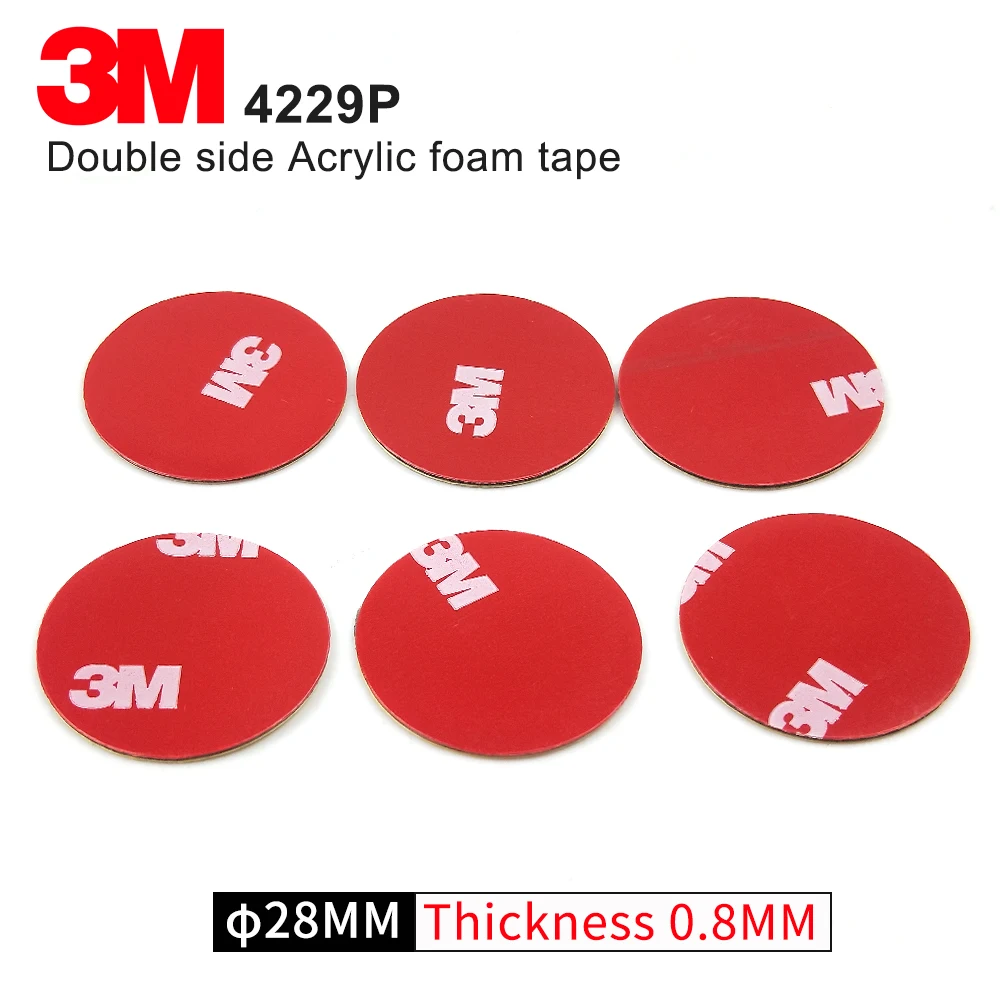 

28mm circle die cut Gray 3M 4229P thickness 0.8mm Automotive Double Sided Acrylic Foam Tape,20Pcs/Lot