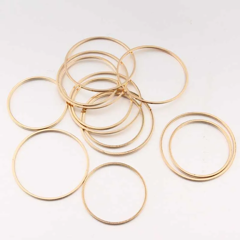 

10pcs 25/30mm Gold Zinc Alloy Earring Pendant Connector Ring DIY Ear Stud Necklace Bracelet Charm Jewelry Finding AC423
