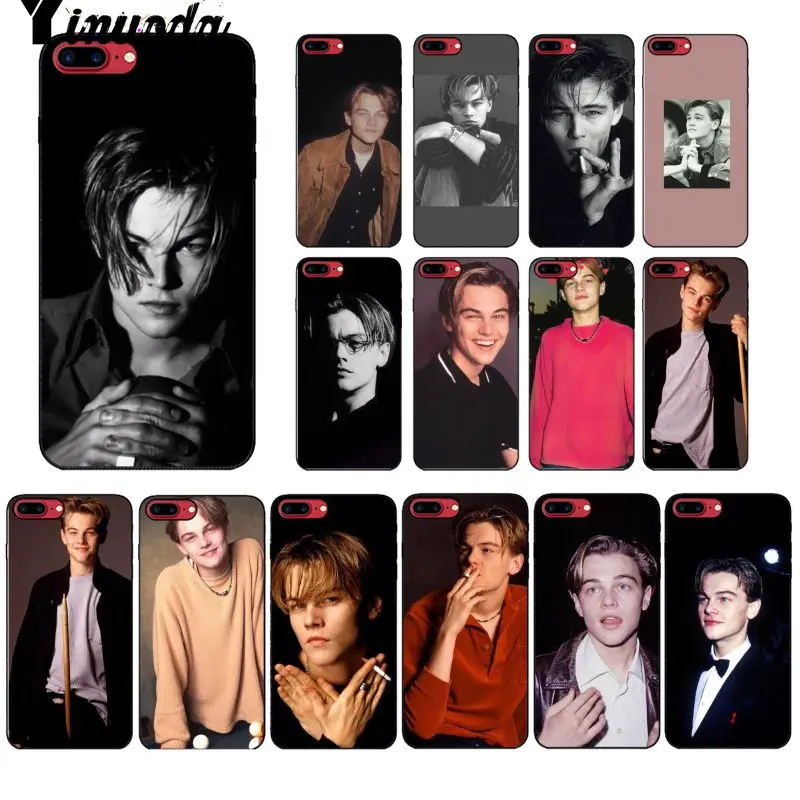 

Yinuoda Leonardo Dicaprio young Soft Silicone black Phone Case for iPhone 5 5Sx 6 7 7plus 8 8Plus X XS MAX XR