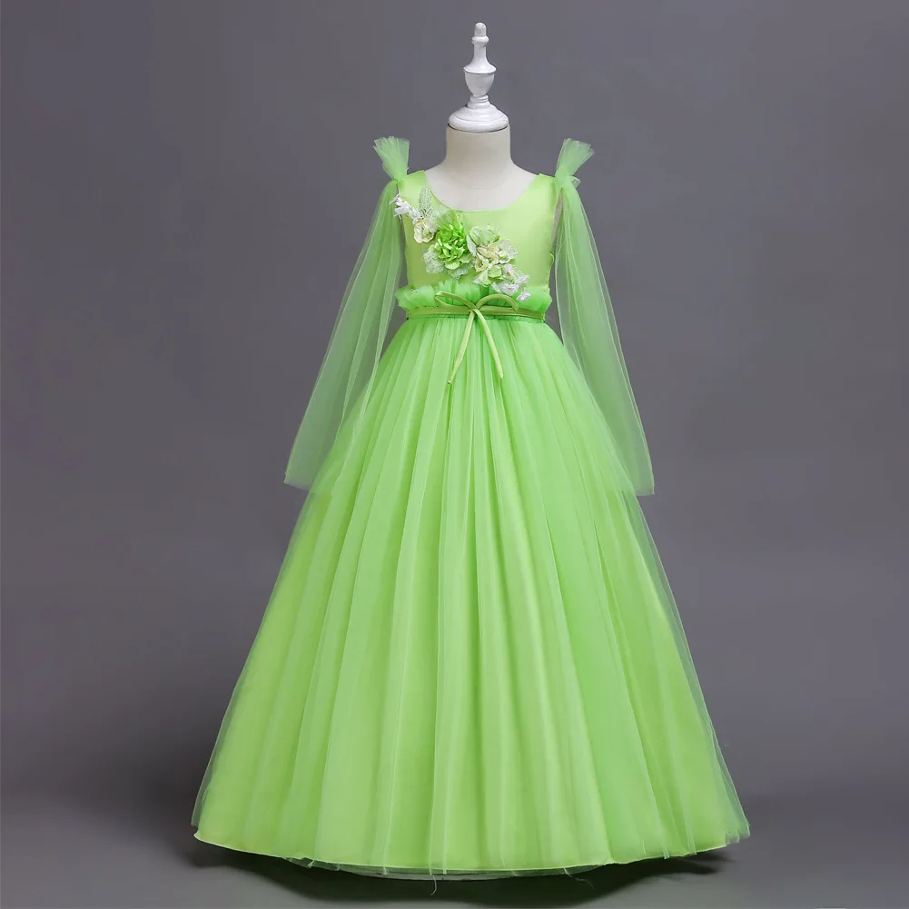 

2019 new girls fashion dimensional flower dresses kids gauze princess party dress children beautiful clothing