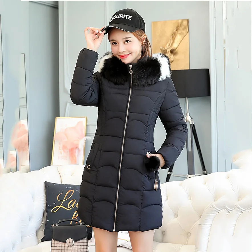 QIHUANG Women's Winter Down Jackets Fashion Big Fur Collar Hooded Medium Long Women Coat Duck Down Padded Parkas Slim Warm Coat QIHUANG Women's Winter Down Jackets Fashion Big Fur Collar Hooded Medium Long Women Coat Duck Down Padded Parkas Slim Warm Coat