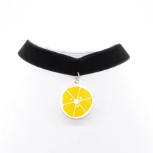 1pcs Fashion Orange fruit Pendant Necklace LeatherNecklaces NEW Valentine’s gift accessories wholesale free delivery