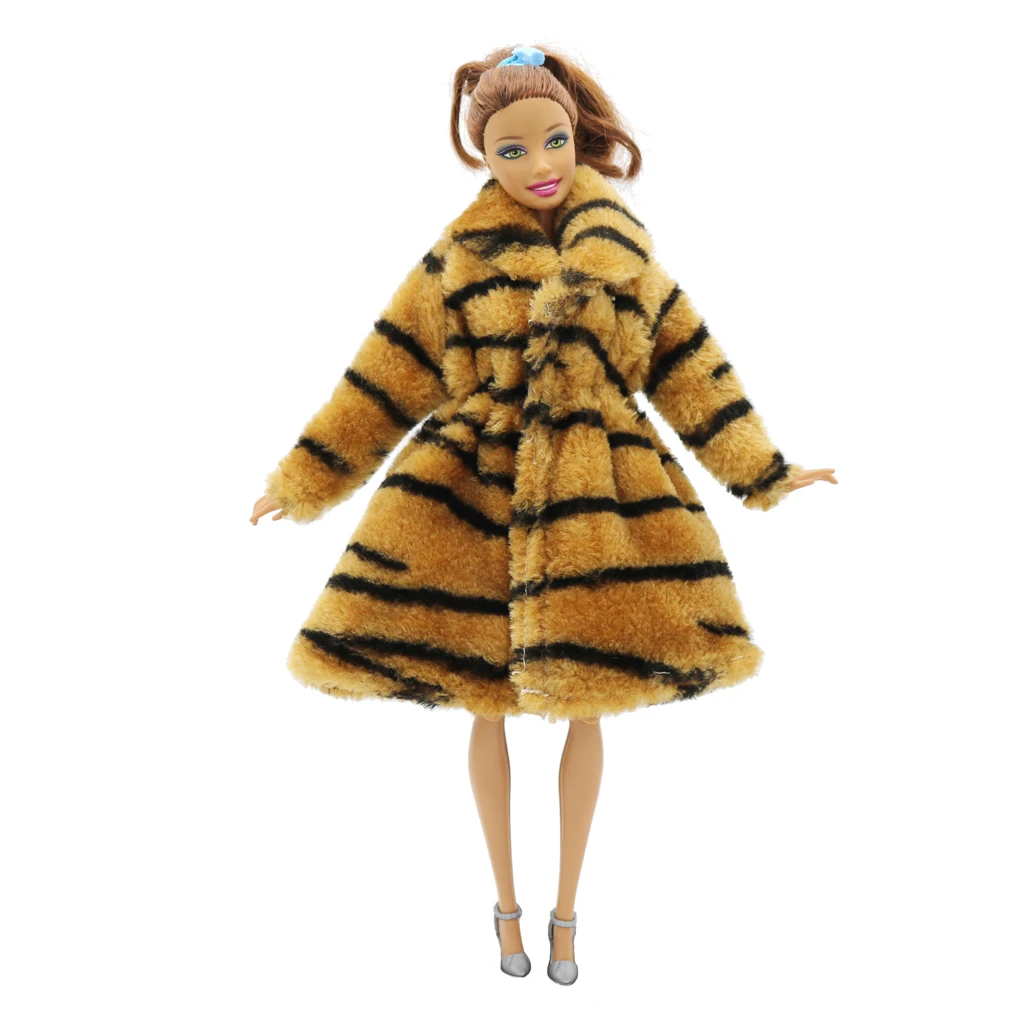 Doll Clothes Fashion Plush Overcoat Outwear for 1/6 Barbi BJD SD Dolls Clothing Dress Up Clothing Dolls Accessory Birthday Gift