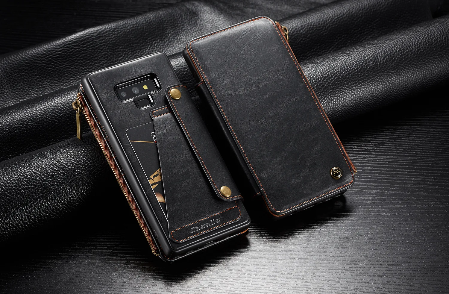 Кожаный чехол-бумажник в стиле ретро для samsung Galaxy Note 9 NOTE9 S9+ задняя крышка на молнии с отделениями для кредитных карт откидная крышка S9 Plus кошелек сумка