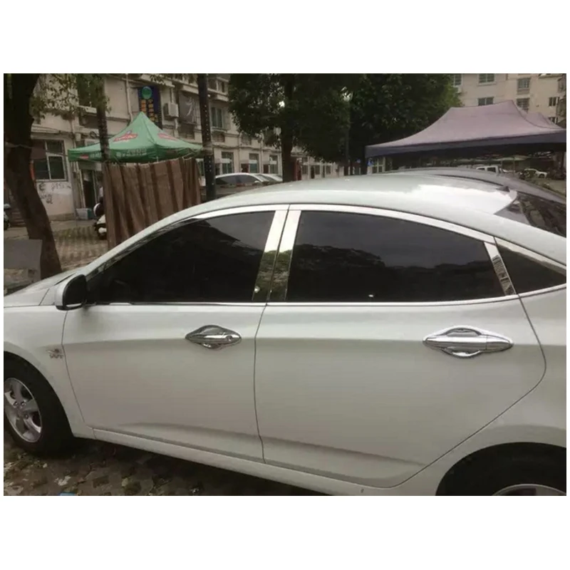 Lsrtw2017 нержавеющая сталь окна автомобиля Планки для hyundai accent 2011 2012 2013 hyundai solaris Verna