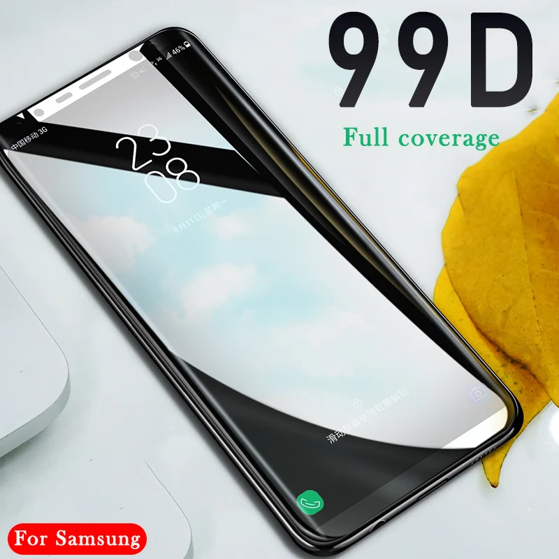 Защитное стекло закаленное 99D для Samsung Galaxy S9/S8 Plus/Note 9/8 | Мобильные телефоны и