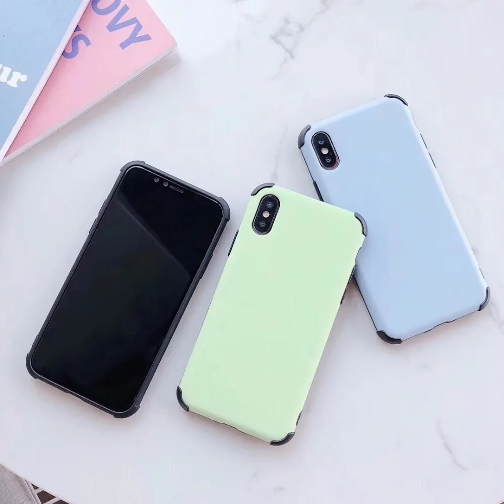 Case For iPhone Xr X Xs Max Cover Korean Candy Color Soft Silicone Shockproof Phone Cases For iPhone X Xs 7 8 Plus 6S Plus Coque (4)