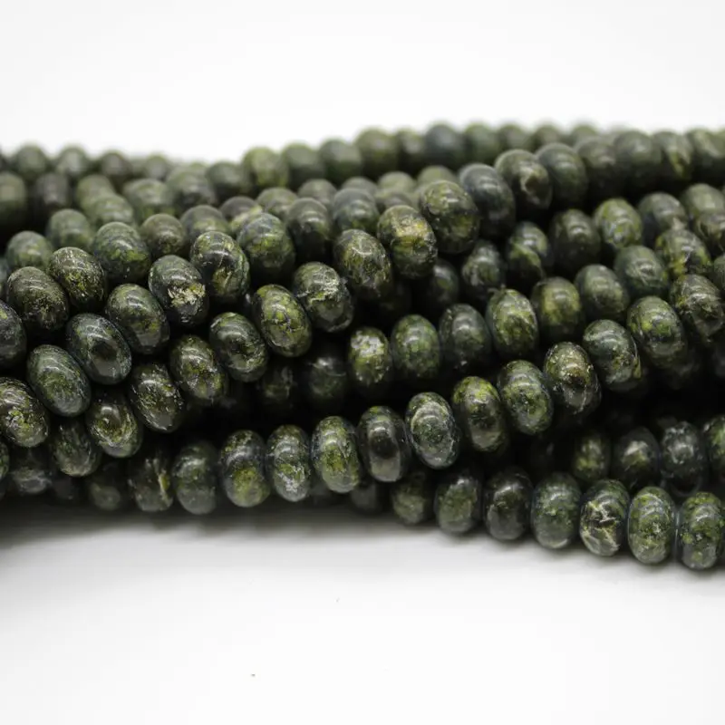 

Original Healing Power Energy Natural Stone Green Fossils Japers Bead Loose Beads 5*8MM For Jewelry Making Fit DIY Bracelet Gift