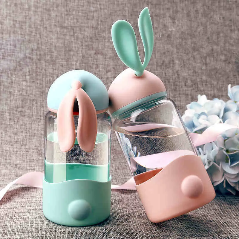 

1PC Sweet Lovely Rabbit Bottle Glass Leakage Proof Lib Water Bottles Drinkware Best Gifts for your kids