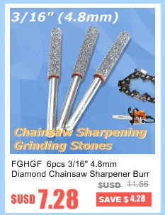 6X 1/8" Shank 4.8mm Diamond Chainsaw 3/16" Sharpener Burr Stone File Rotary Tool