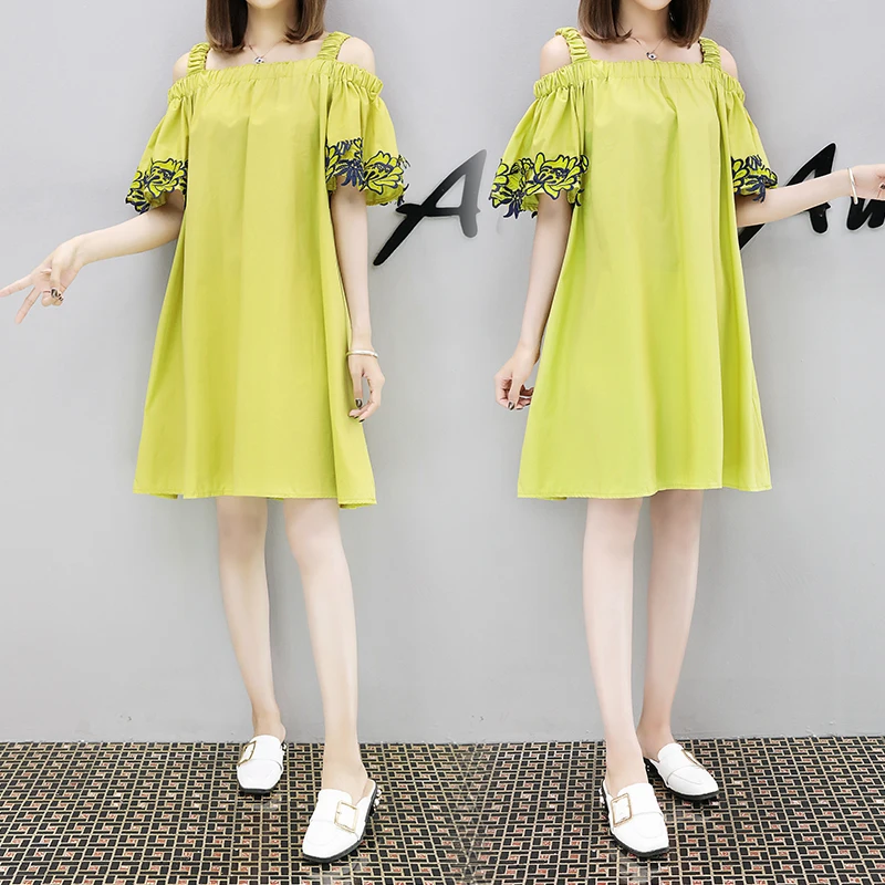 

2019 New Maternity Dress Summer Pregnant Women Shoulderless Pregnancy Clothes