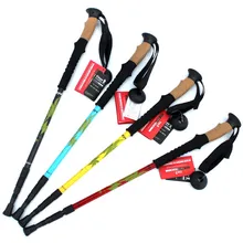 Углеродное волокно треккинг полюс прямой ручкой 3 секции ультра светильник трость треккинг