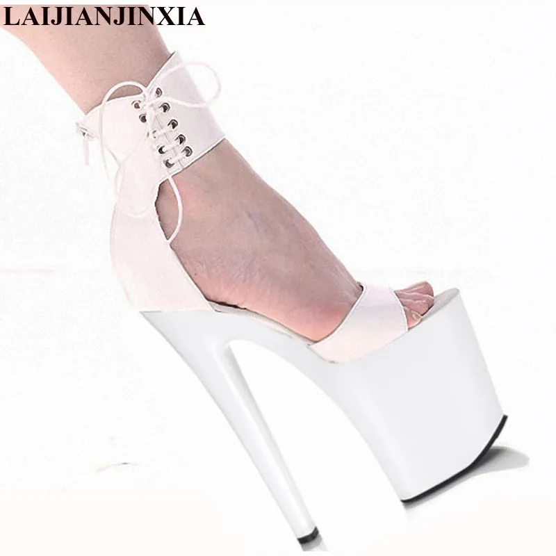 LAIJIANJINXIA/Новые Модные женские босоножки на платформе пикантные Клубные экзотические танцевальные туфли обувь на высоком каблуке 8 дюймов женские туфли-лодочки