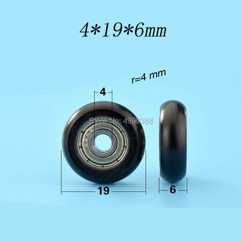 

4*19*6mm 624zz bearing bag plastic pulley Palin wheel rolling wheel spherical arc pom showcase drawer wheel