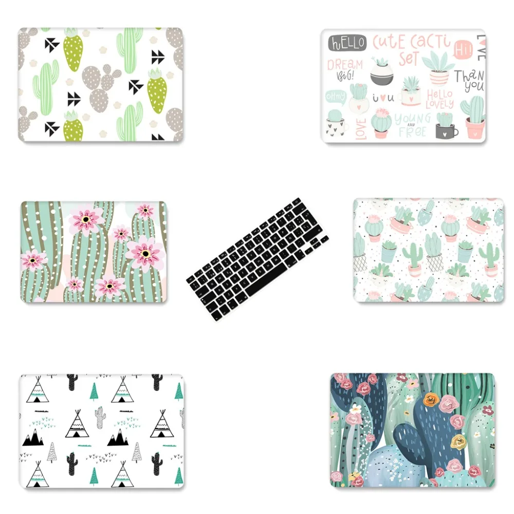New Plant cactus Laptop Case For Apple MacBook Air Pro Retina 11 12 13 15 for macbook New Pro 13 15 inch+ Keyboard Cover