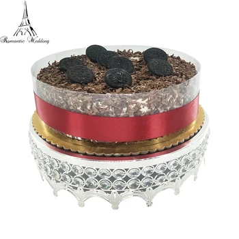 

One Piece Mirror Metal Crystal Bead Cake Stand Weddind Decoration Party Supplies