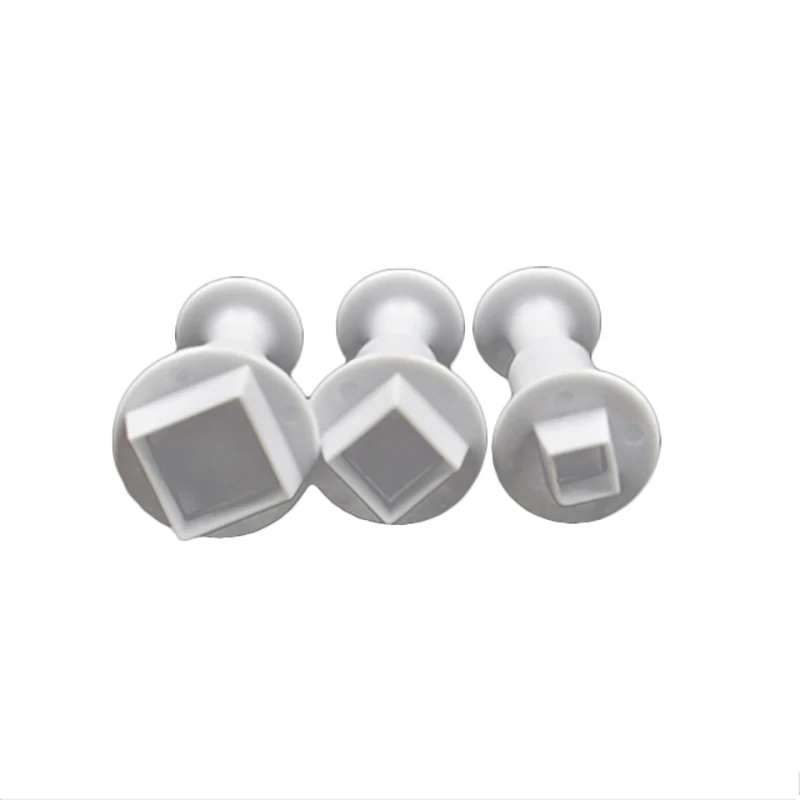 

3Pcs/Set Baking Cookie Mold Fondant Tool Plastic Square Plunger Cutter Mold For Cake Decorating Tool Kitchen Baking Accessories