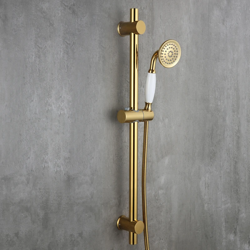 Luxury Gold plated strong round brass Handhand Shower Head set with Metal SUS304 Stainless Steel
