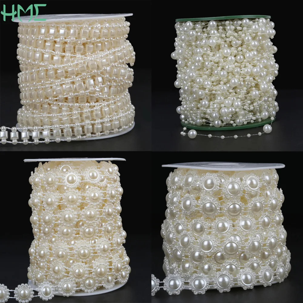 Ivory Pearl Bead Chain for DIY Decorations & Crafts