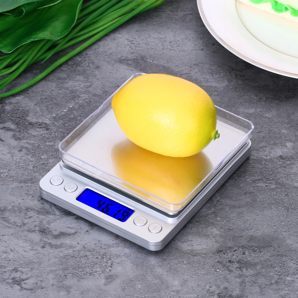 Electric Kitchen Scale bascula Jewelry Food Scale with Two Trays