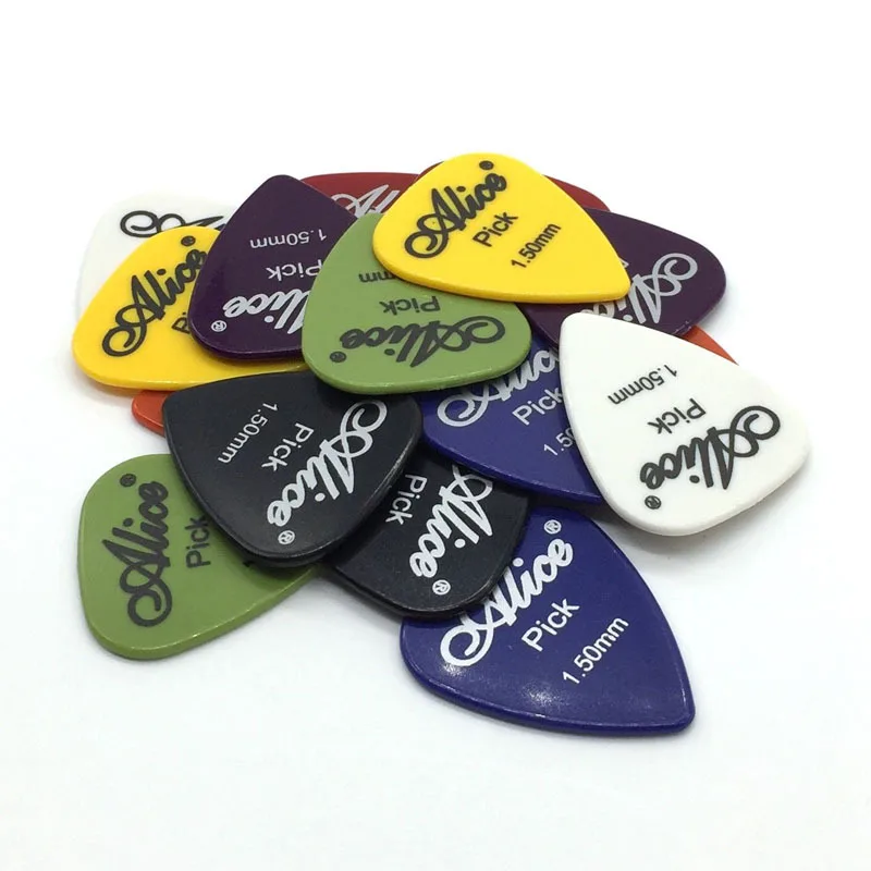 Alice Nylon Standard Gemischte Farben Gitarre Pickt Plektren 100pcs Neu