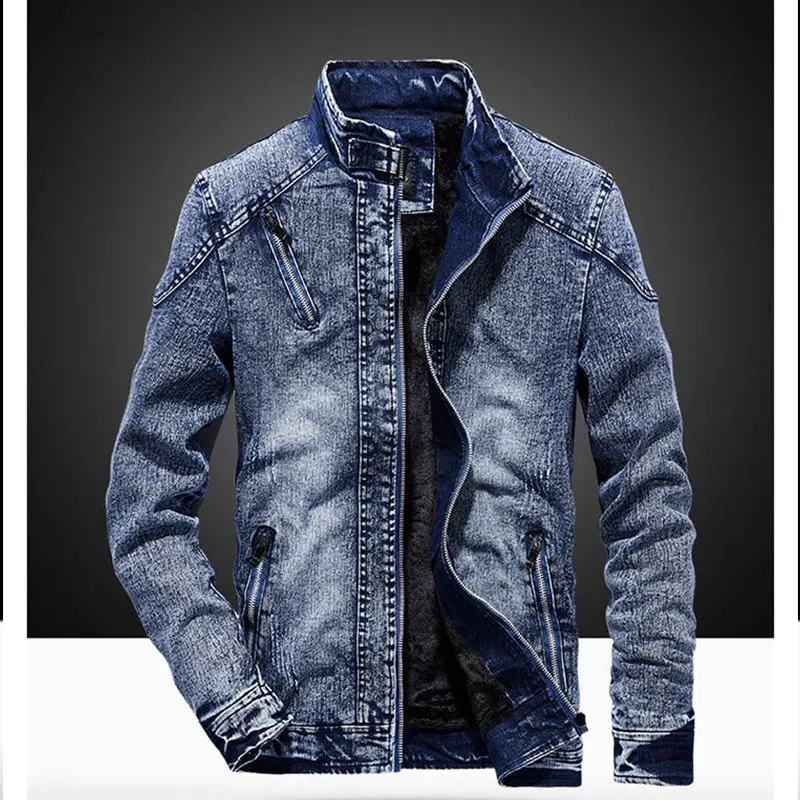 Solid Casual Slim Mens Denim Jacket Plus Size 4XL Bomber Jacket Men High Quality Cowboy Men's Jean Jacket Chaqueta Hombre 2019
