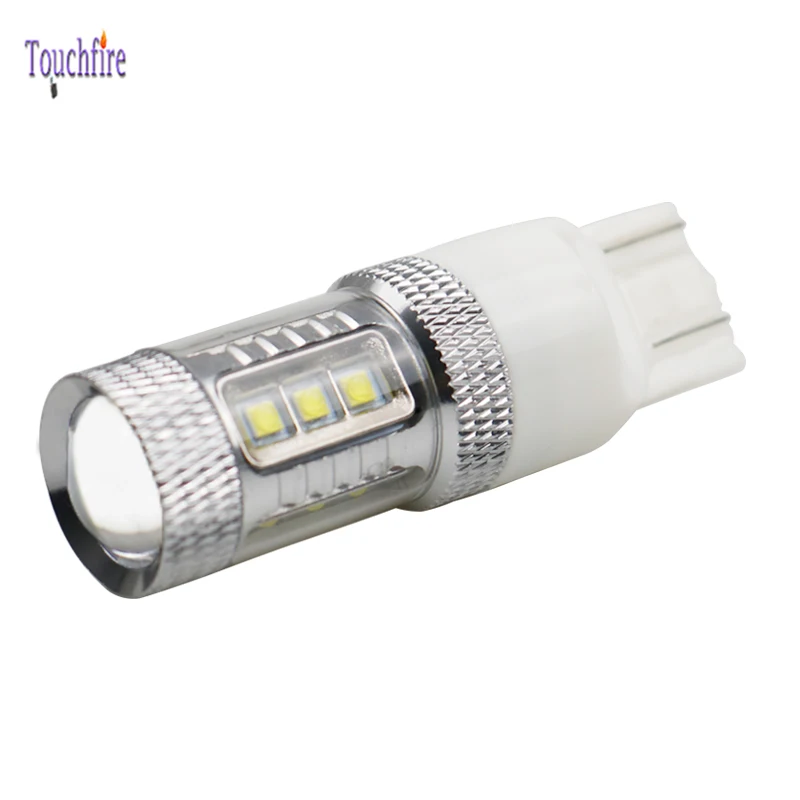 10 шт. P21W 1156 BA15S 1157 BAY15D T20 W21W WY21W 80W Canbus Нет Ошибка светодиодный автомобиль лампа 2800Lm 12