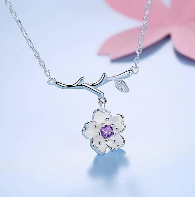 

SMJEL New Fashion Romantic Cherry Blossoms Choker Necklaces & Pendants For Women Flower necklace SYXL078