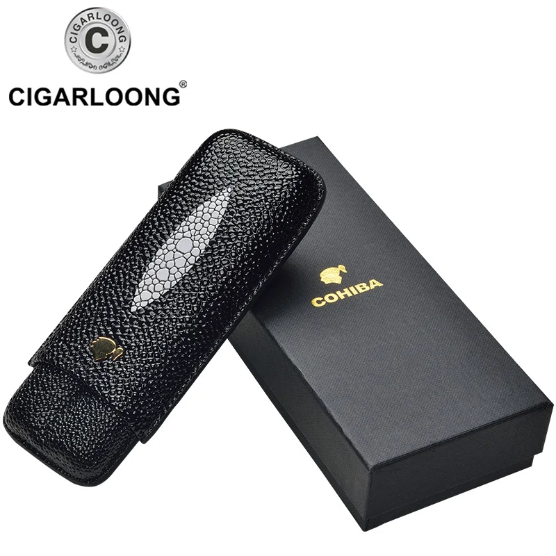 Аксессуары для сигар COHIBA Дорожный Кожаный чехол 2 трубки портативный мини