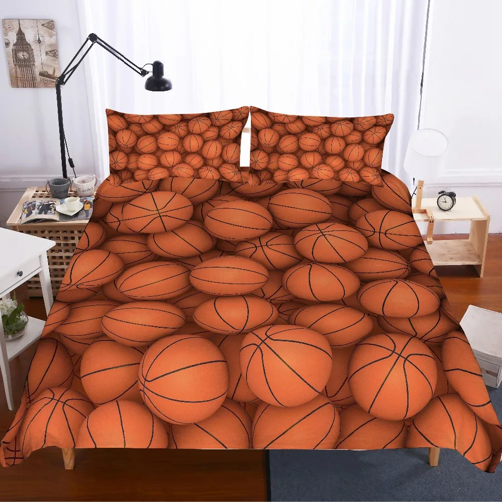 

3D print Basketball Bedding set big basketball family friends/kids gift, Duvet cover set Home Textiles
