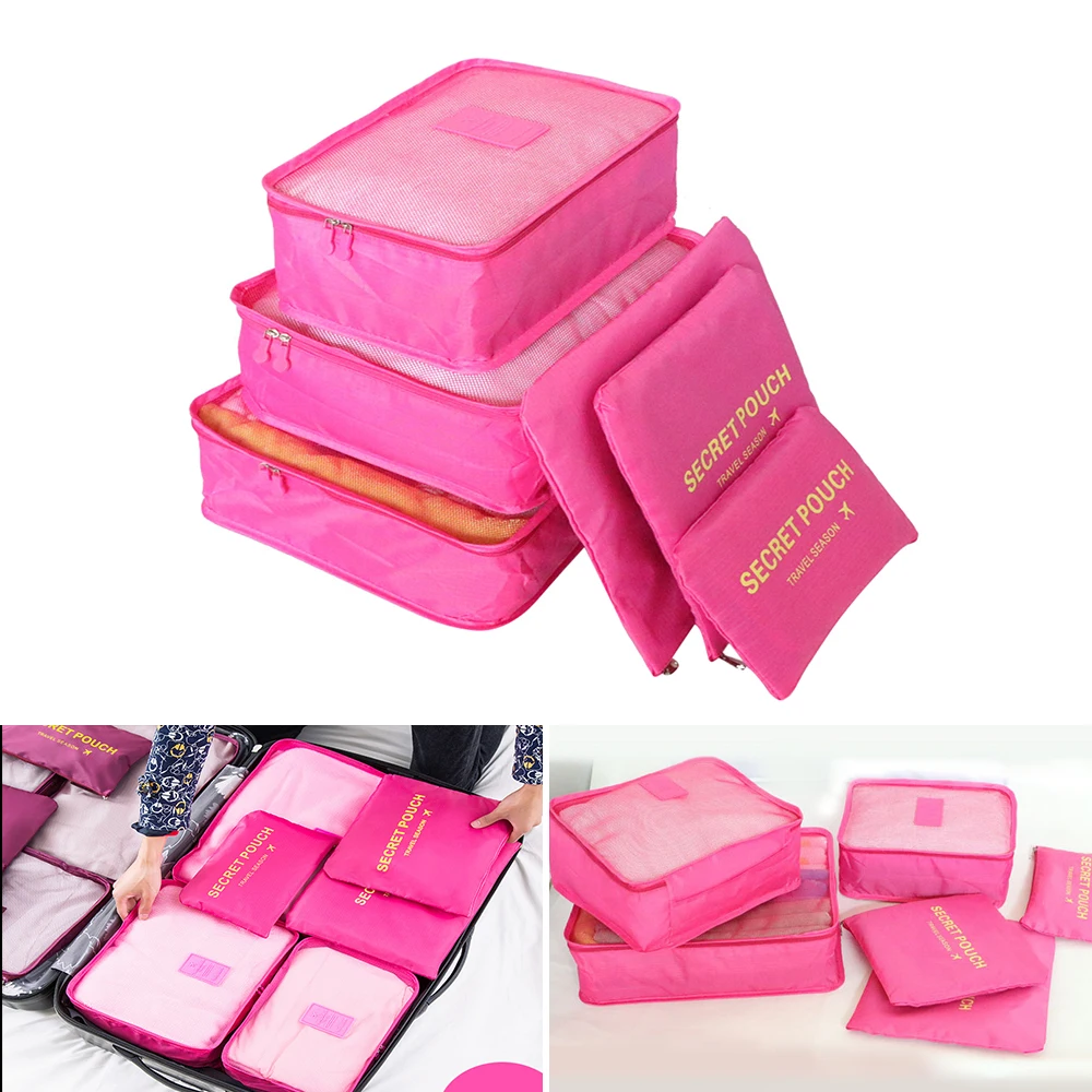 

Hot Sale Travel Organizer Storage Bag Set Clothes Organizer Bags Pouch Suitcase Home Closet Bags for Storage 6 PCS/set