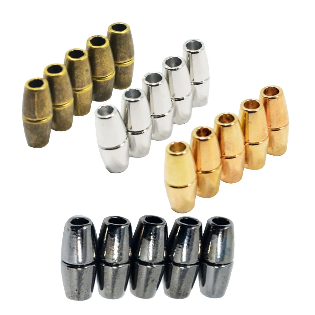 

5 Pieces Olive Shaped Alloy Magnetic Clasps for DIY Necklace Bracelet Jewelry Making 4 mm
