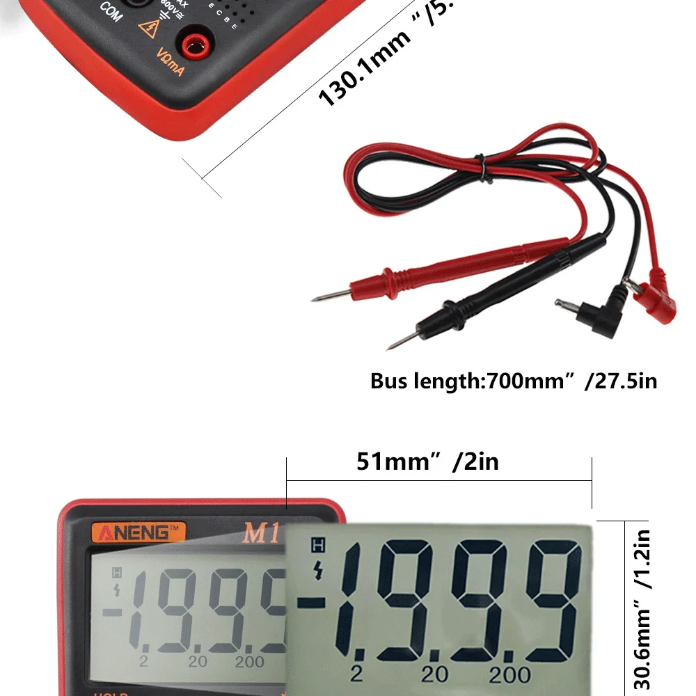 M1 цифровой мультиметр тест er Авто AC/DC Амперметр Вольтметр Ом Портативный метр с ЖК-подсветкой транзистор тест мультиметр
