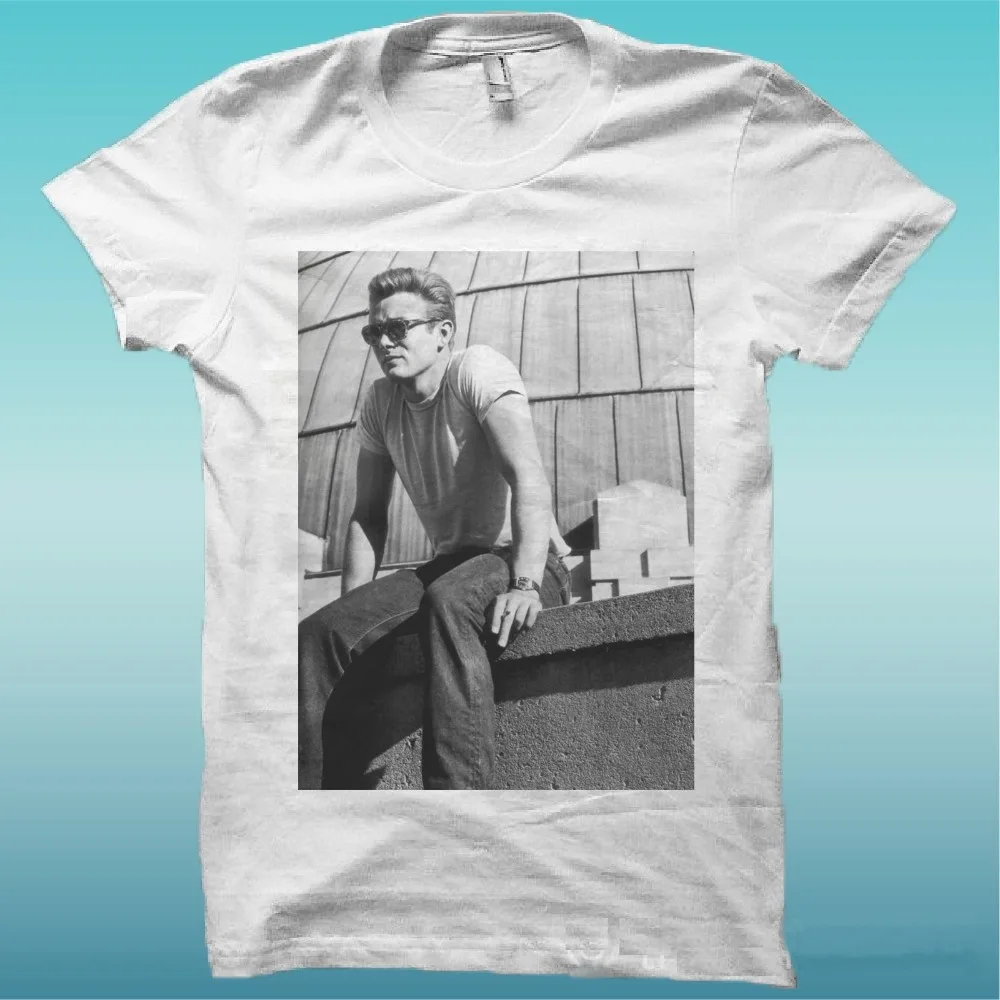 T SHIRT " JAMES DEAN " MOVIE VINTAGE WHITE THE HAPPINESS IS HAVE MY T